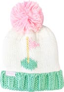 Bits & Bows Golf Flag  Bobble Hat, Pink
