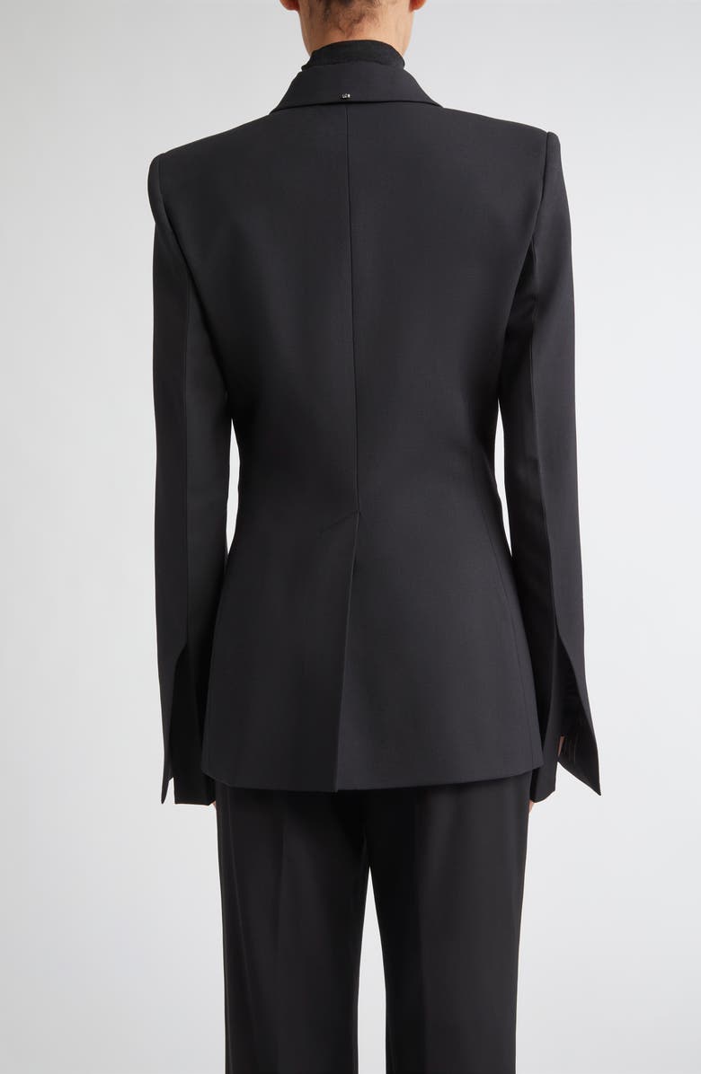 SPORTMAX Cocco Double Breasted Stretch Wool Blazer, Alternate, color, Black