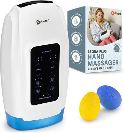Legra Plus Hand Massager with Heat and Compression Finger, Wrist, and Palm Massager with 5 and 6 Modes