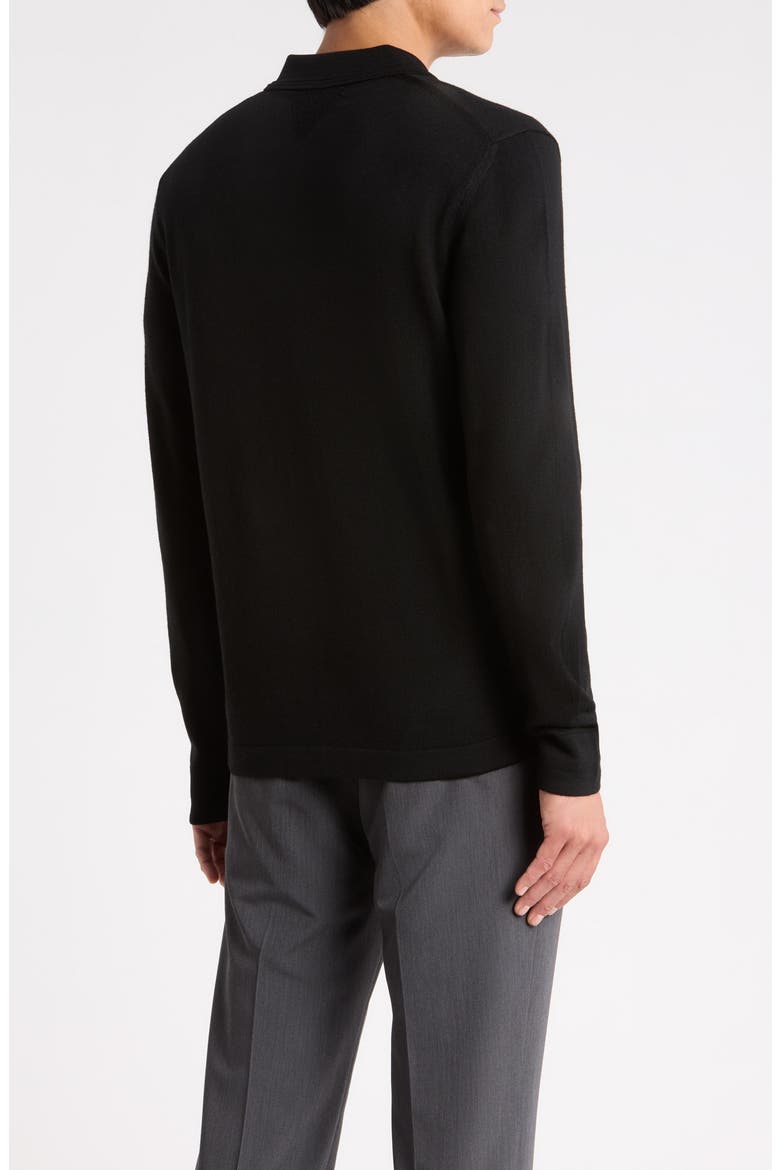 Merino Wool Quarter Zip Sweater, Alternate, color, BLACK