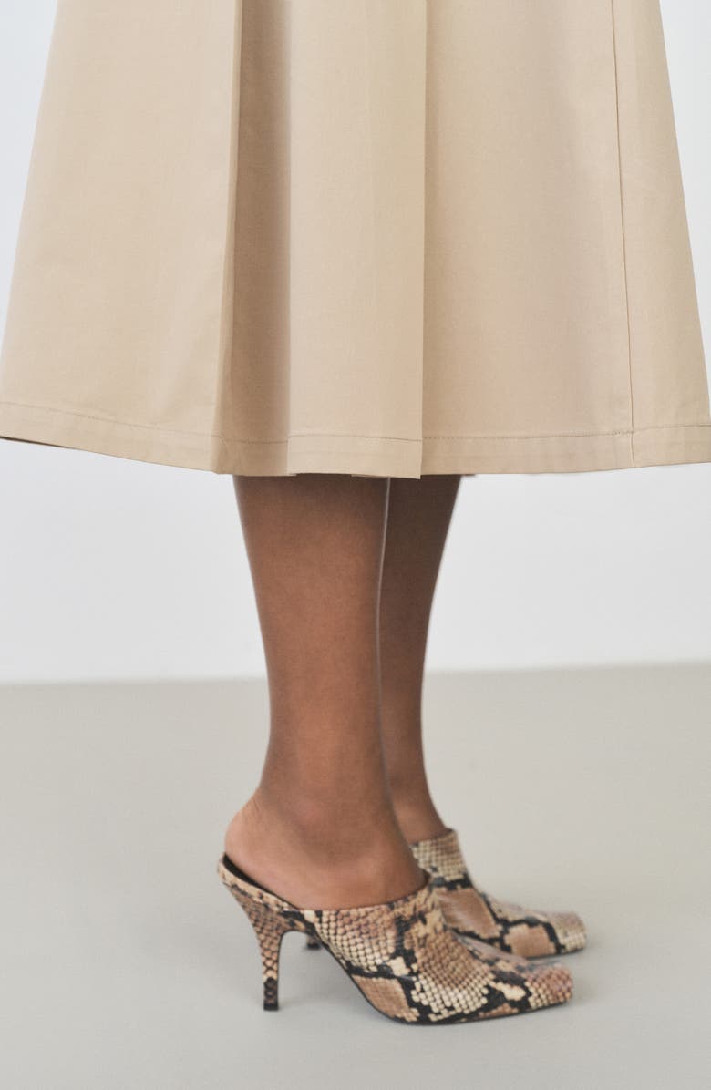 MANGO Pleated Flared Midi Skirt, Alternate, color,