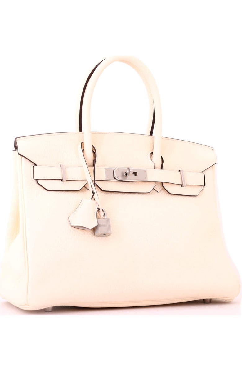 Pre-Owned Hermes Birkin Handbag Light Clemence with Palladium Hardware 30, Alternate, color, Nata