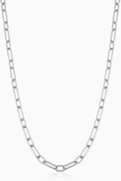 Sterling Silver Rhythm Link Chain Necklace