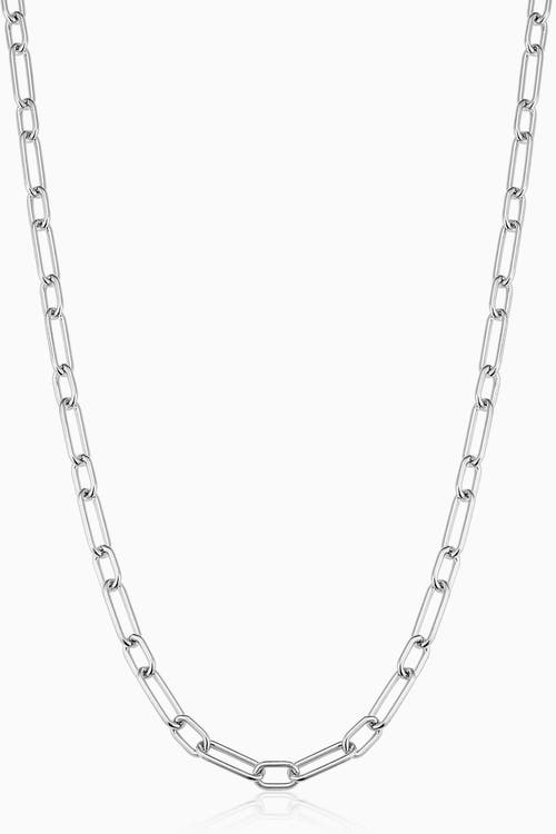 Oradina Sterling Silver Rhythm Link Chain Necklace In Silver