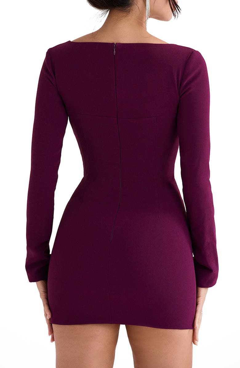 HOUSE OF CB Marcella Plunge Neck Long Sleeve Mini Dress, Alternate, color, 