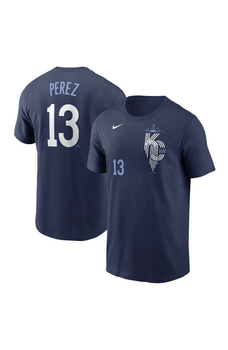 Nike Men's Nike Salvador Perez Navy Kansas City Royals 2024 City Connect Fuse Name & Number T-Shirt, Alternate, color, Navy