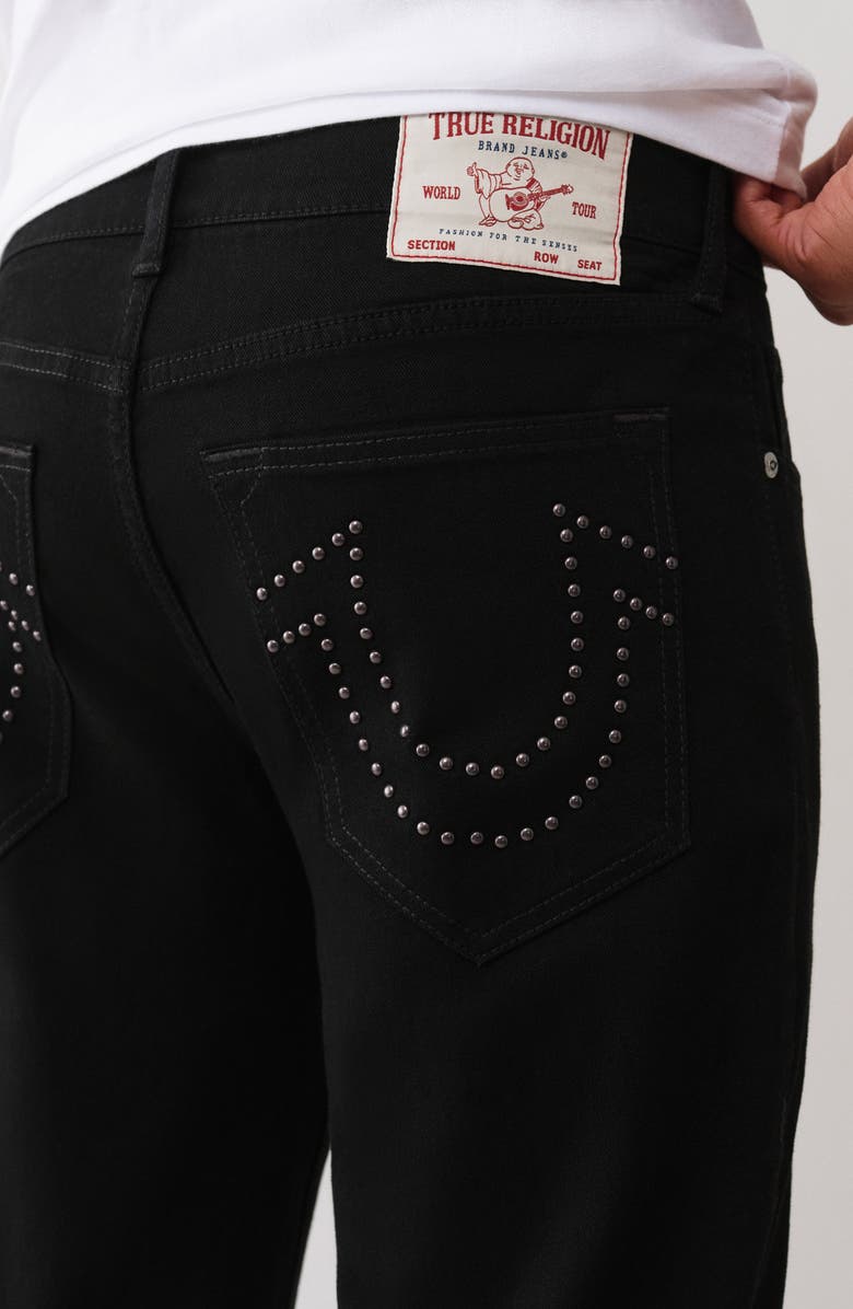 True Religion Geno Stud Slim Fit Jeans, Alternate, color, Rinse Black