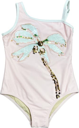 Kids' Sequin Palm One-Piece Swimsuit