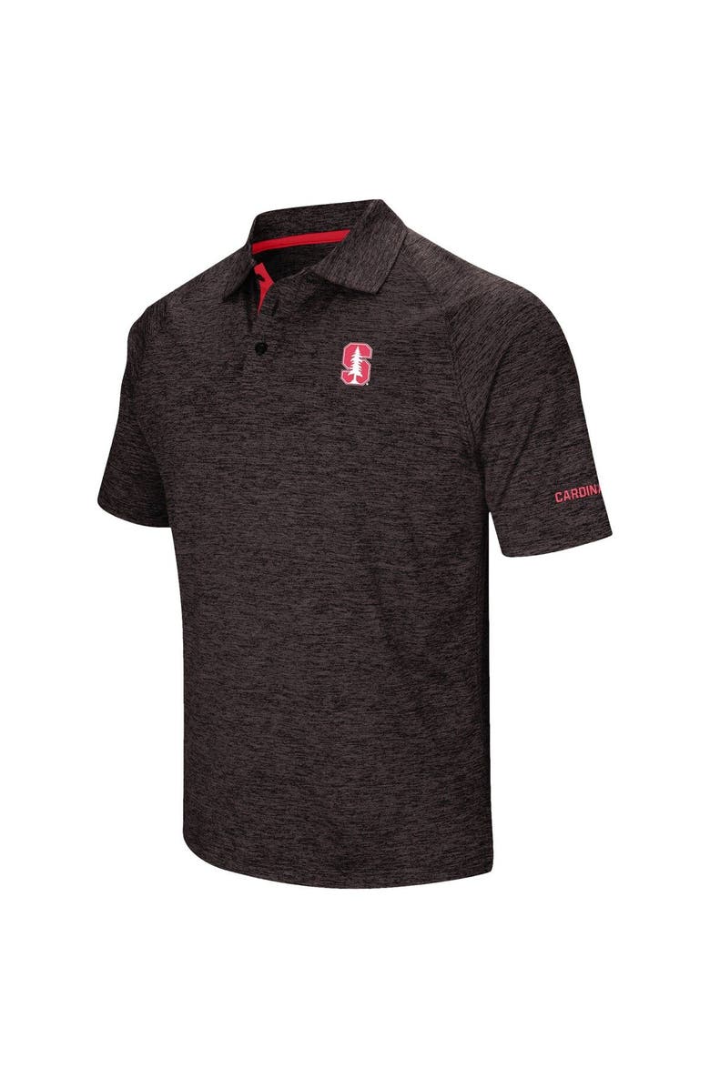 COLOSSEUM Men's Colosseum Black Stanford Cardinal Down Swing Polo, Main, color, Heather Black