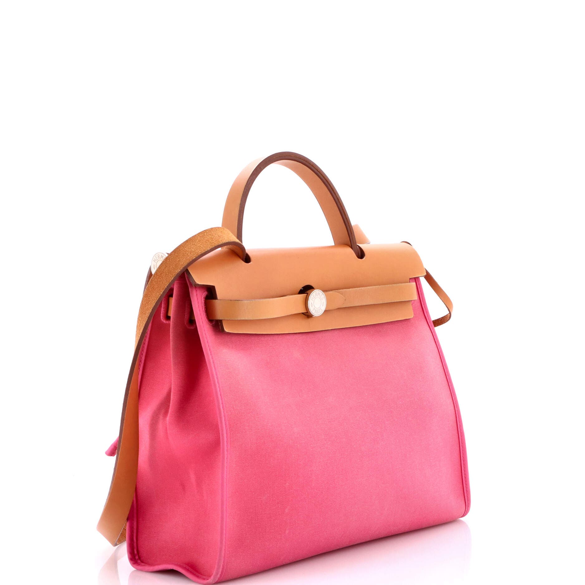 Pre-Owned Hermes Herbag Zip Leather and Toile 31, Alternate, color, Tosca