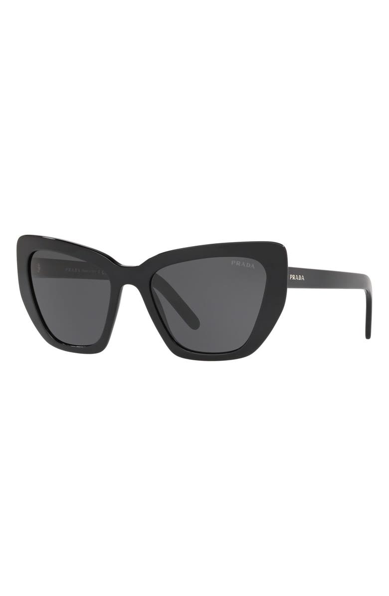 Prada 55mm Cat Eye Sunglasses, Alternate, color, Black
