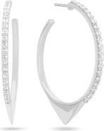 LANA Eclipse 14k White Gold Diamond Hoop Earrings