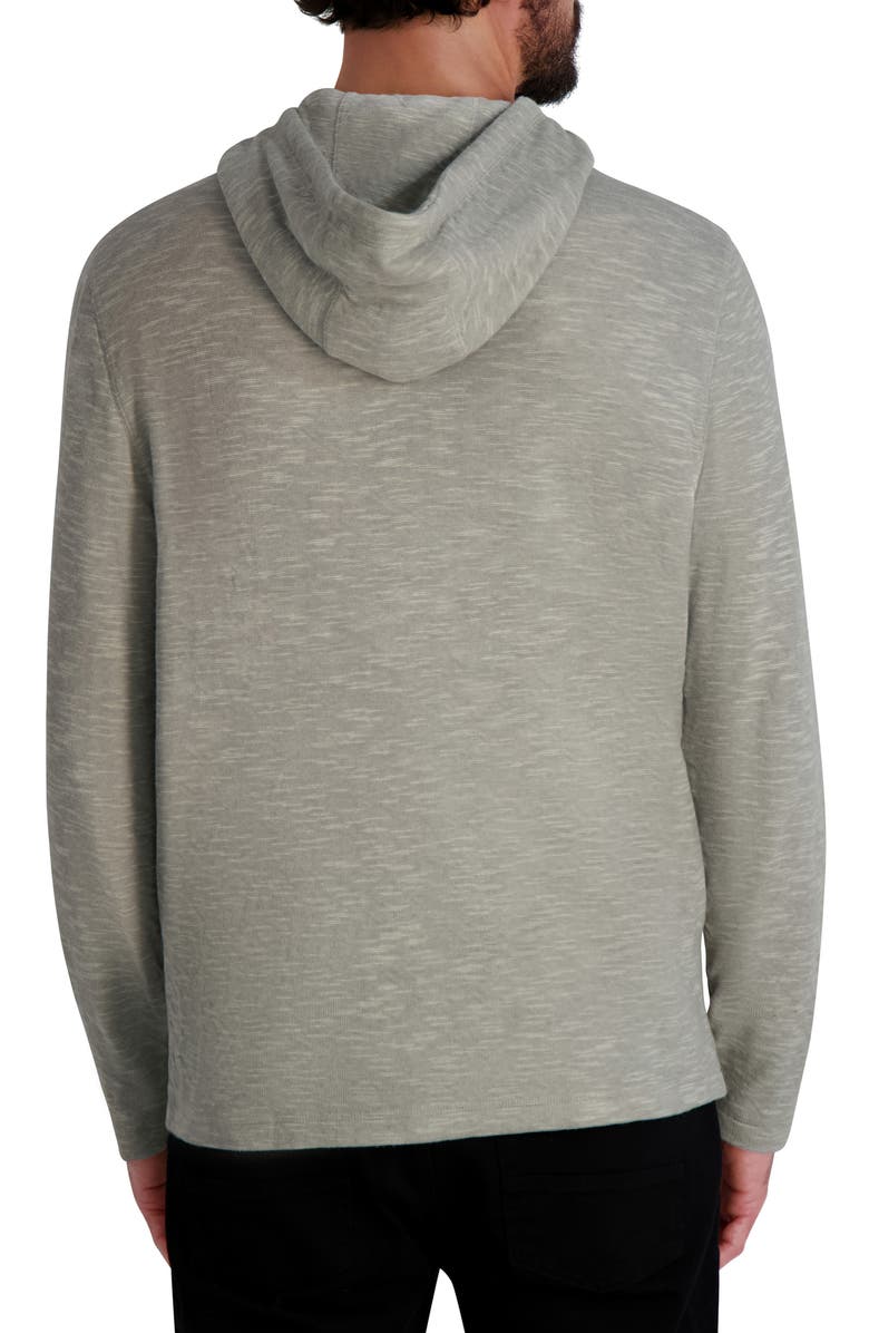 KARL LAGERFELD PARIS Logo Patch Hoodie, Alternate, color, Light Grey