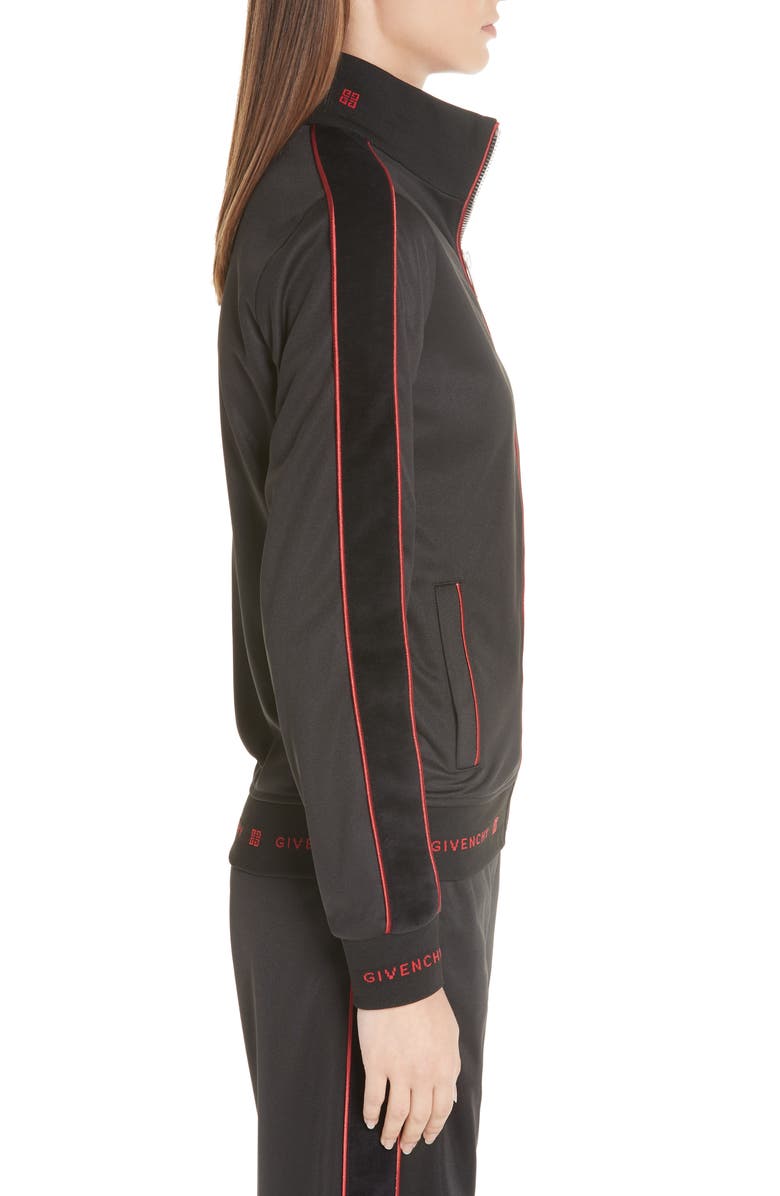 Givenchy 4G Logo Embroidered Neoprene Track Jacket, Alternate, color, 