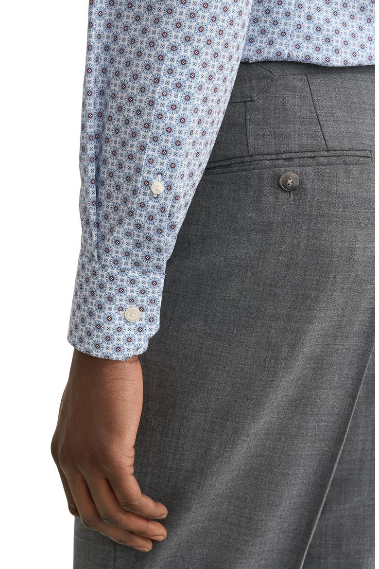Slim Fit Diamond Geometric Print Dress Shirt, Alternate, color, DARK BLUE