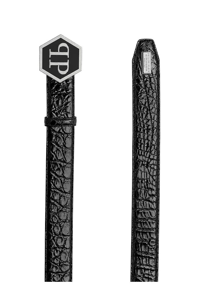 Belt Hexagon Men, Alternate, color, black/nickel