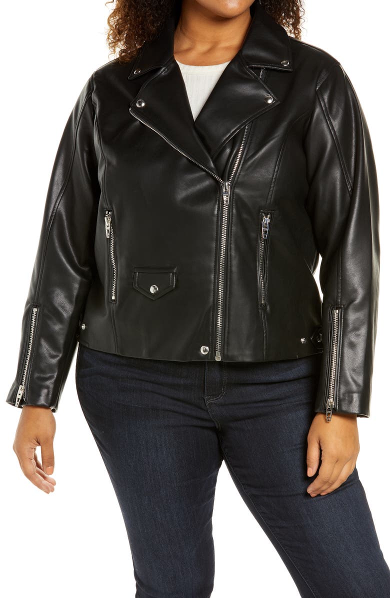 BLANKNYC Faux Leather Moto Jacket, Alternate, color,