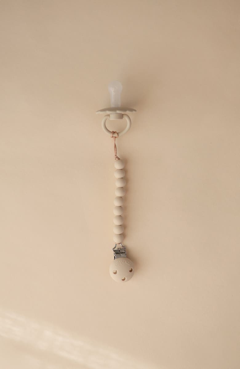 Mushie Silicone Pacifier Clip, Alternate, color, Shifting Sand