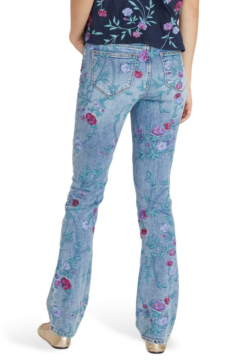 Driftwood Kelly x Bold Blossoms Embroidered Bootcut Jeans, Alternate, color, 