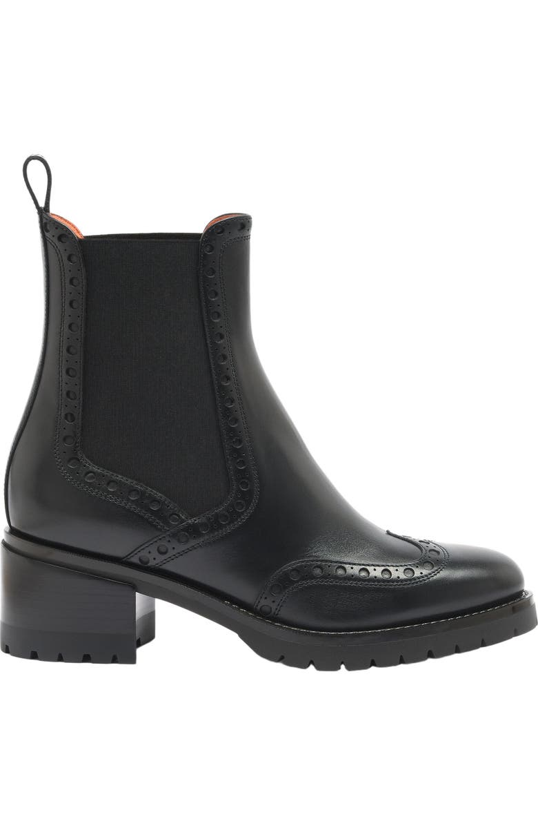 Santoni Leather Chelsea brogue boot, Main, color,