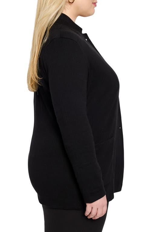 Shop Nic + Zoe Nic+zoe Sharp Knit Blazer In Black Onyx