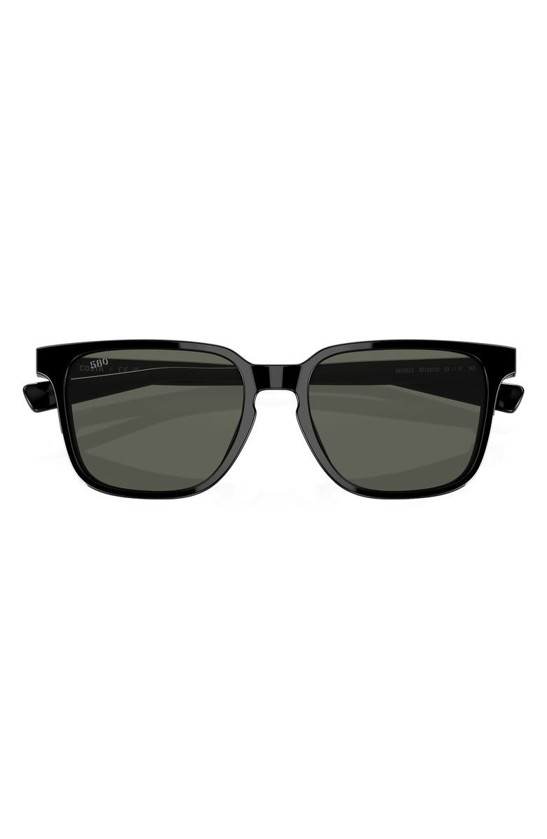 Costa Del Mar Kailano 53mm Polarized Square Sunglasses, Alternate, color, Black
