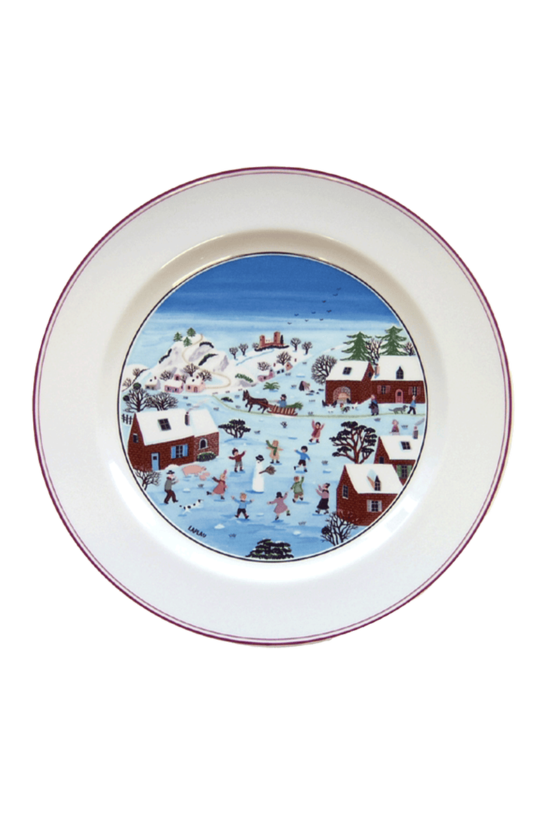 Villeroy & Boch Naif Christmas Dinner Plate, Main, color, White