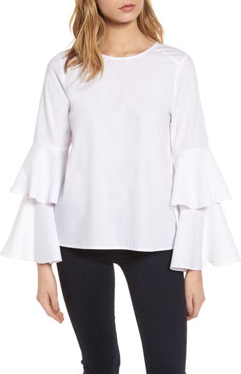 Chelsea28 Bell Sleeve Poplin Top | Nordstrom