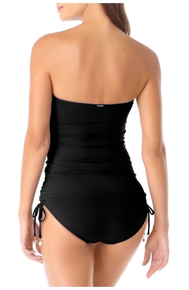 Anne Cole Women's Twist Front Bandeaukini Swim Top, Alternate, color, Black