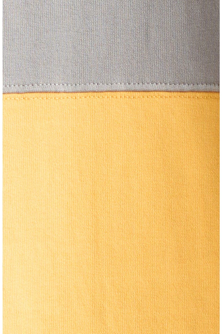 Embroidered Crest Colorblock Stripe Long Sleeve Rugby Polo, Alternate, color, YELLOW/ TAUPE
