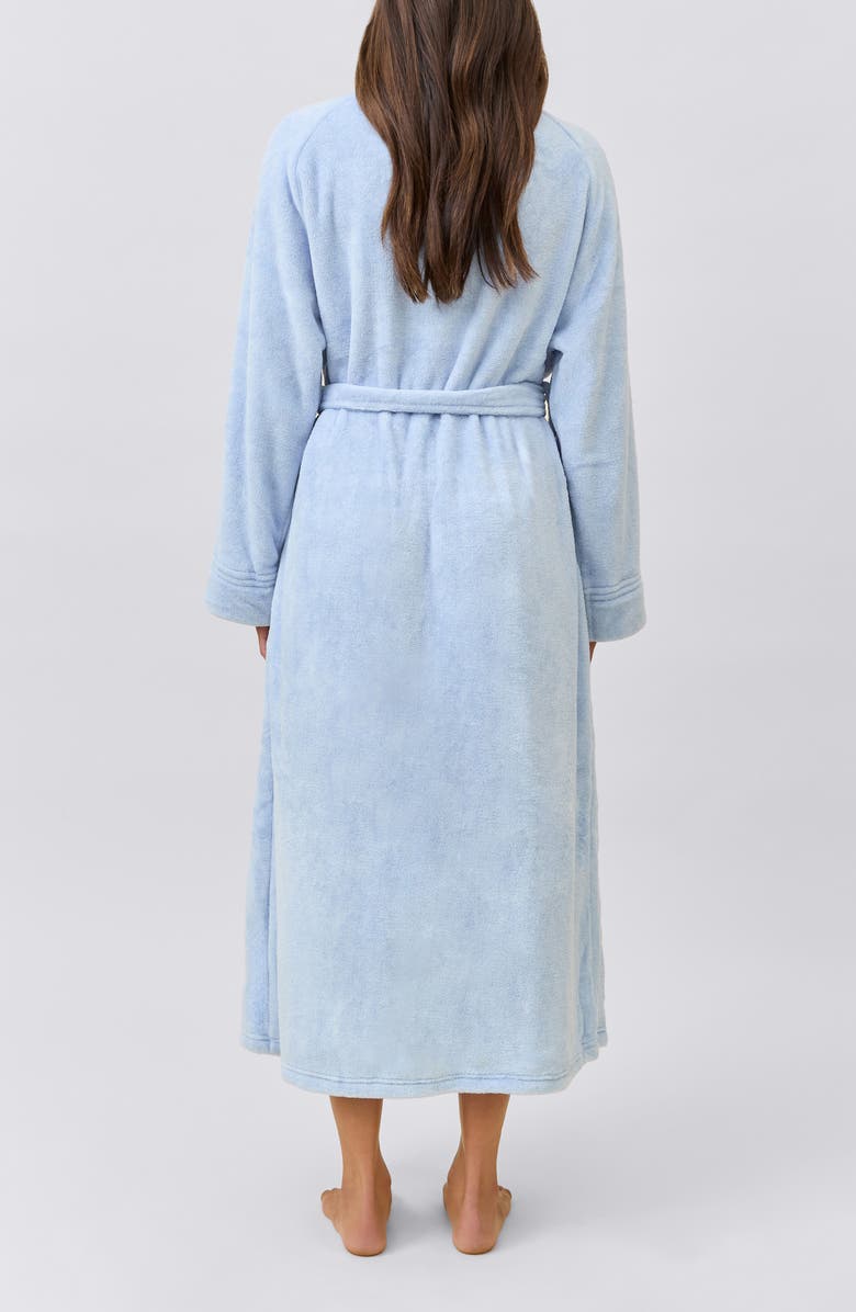 Papinelle Long Plush Robe, Alternate, color, Winter Blue