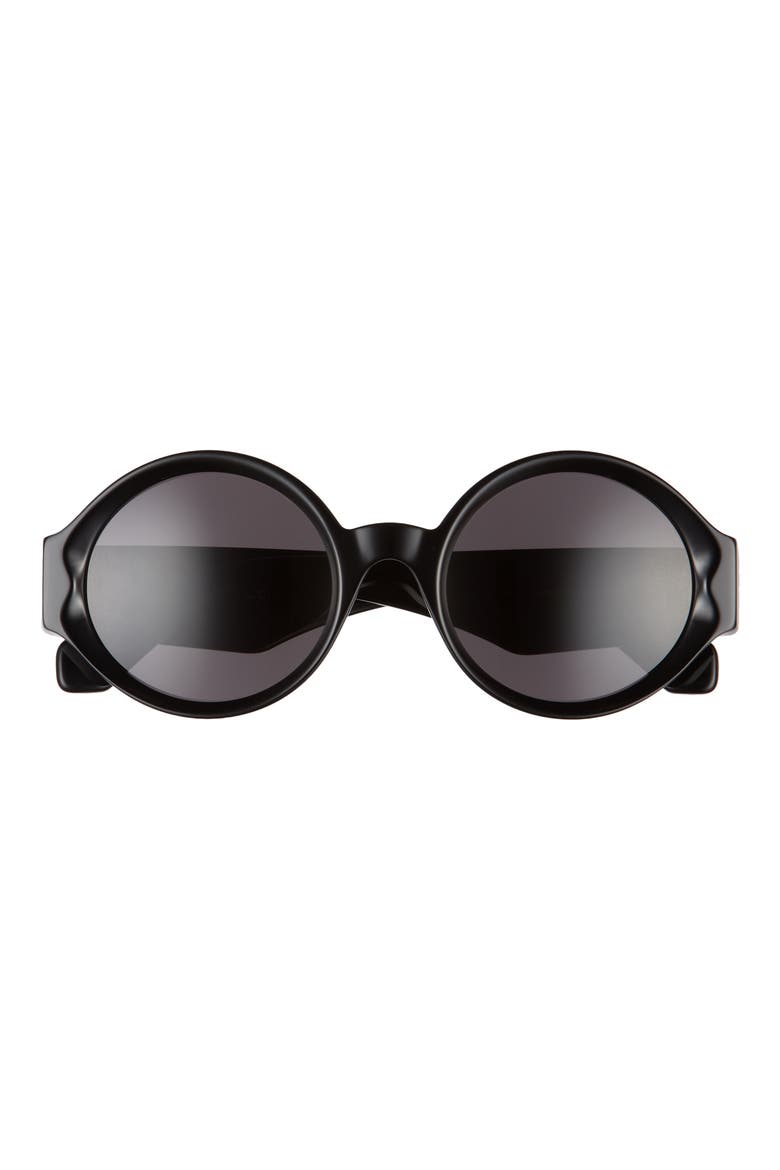 53mm Round Sunglasses, Main, color, BLACK/ SMOKE