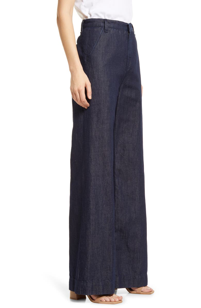 ASKK NY High Waist Cotton & Linen Trouser Jeans, Alternate, color, 