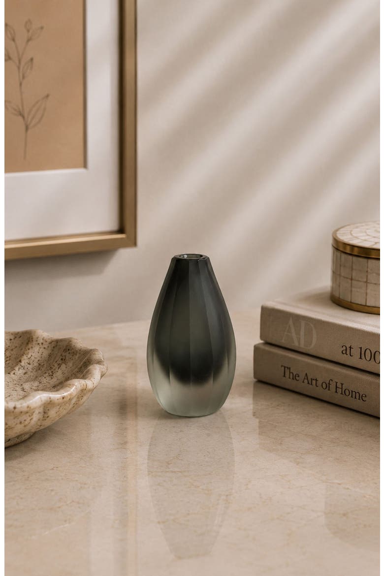 Milano Frosted Glass Vase, Alternate, color, SMOKE
