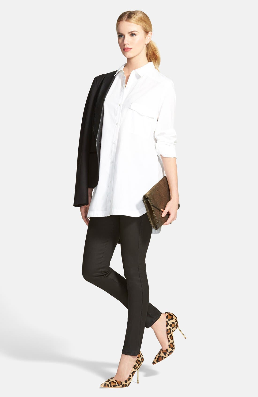 'Britton' Pump, Alternate, color, BEIGE COMBO HAIR CALF
