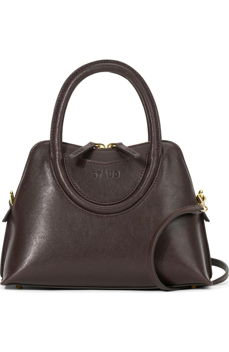 STAUD Mini Naomi Leather Satchel, Main, color,