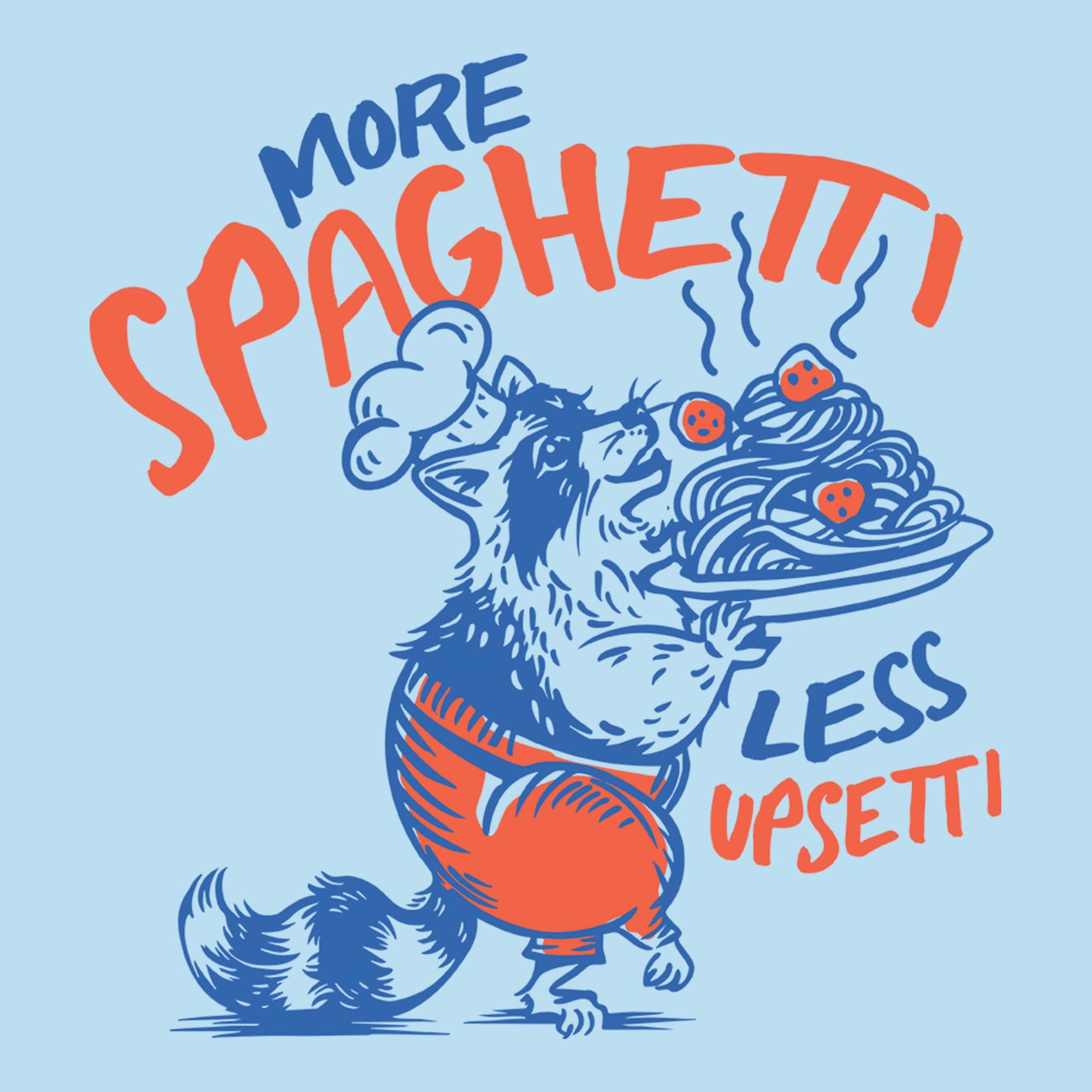 Lost Gods Men's More Spaghetti Raccoon Short Sleeve Graphic T-Shirt ...