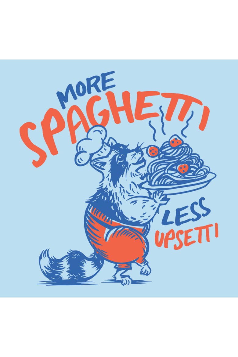 Men's Lost Gods More Spaghetti Raccoon  Graphic T-Shirt, Alternate, color, Light Blue