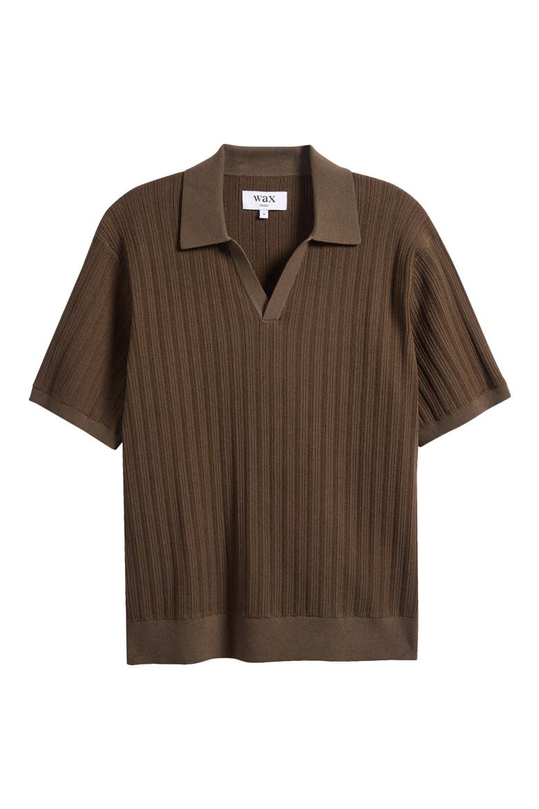 Siena Textured Cotton Blend Polo, Alternate, color, KHAKI