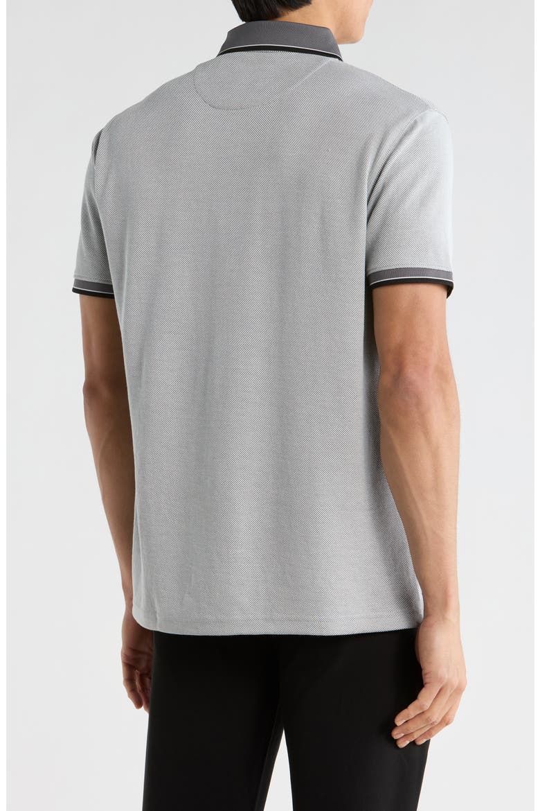 Grey With Black nd White Tipping Polo, Alternate, color, GREY