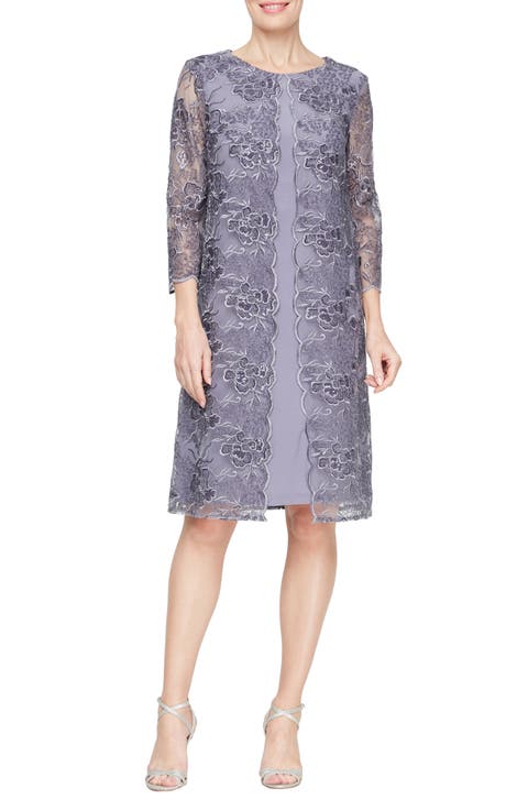 Embroidered Shift Dress