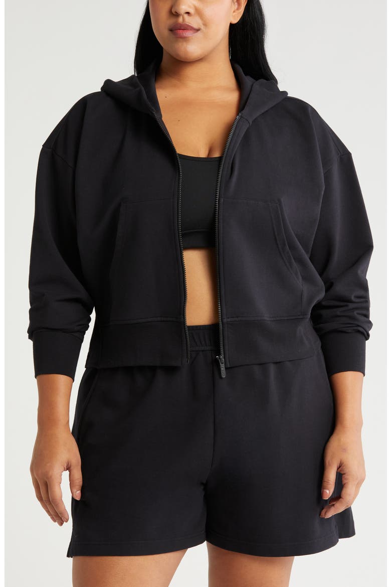 Swoop Full Zip Hoodie, Main, color, BLACK