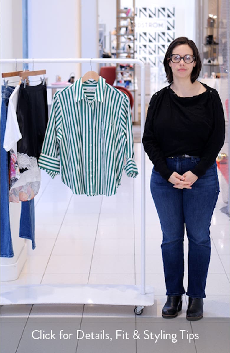 Poplin Easy Y-Neck Button-Up Shirt, sales video thumbnail