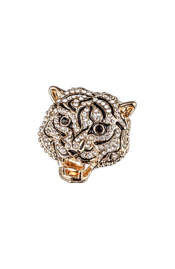 Eye Candy Los Angeles Ayla Tiger Ring In Gold