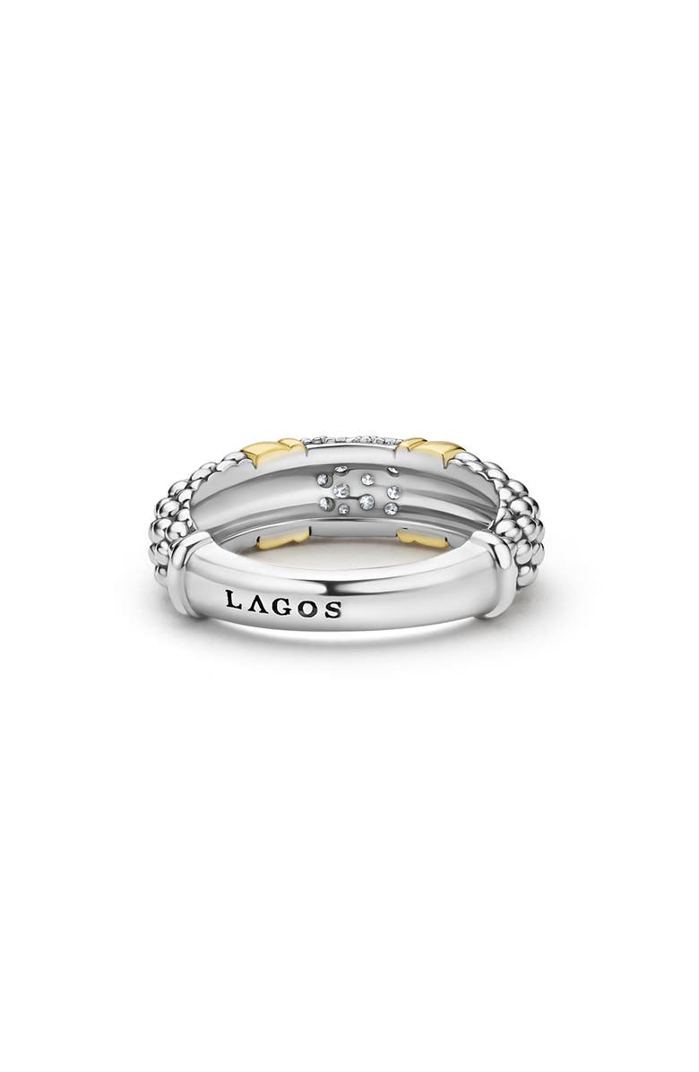 LAGOS Signature Caviar Pavé Diamond Ring, 6mm, Alternate, color, Two-Tone
