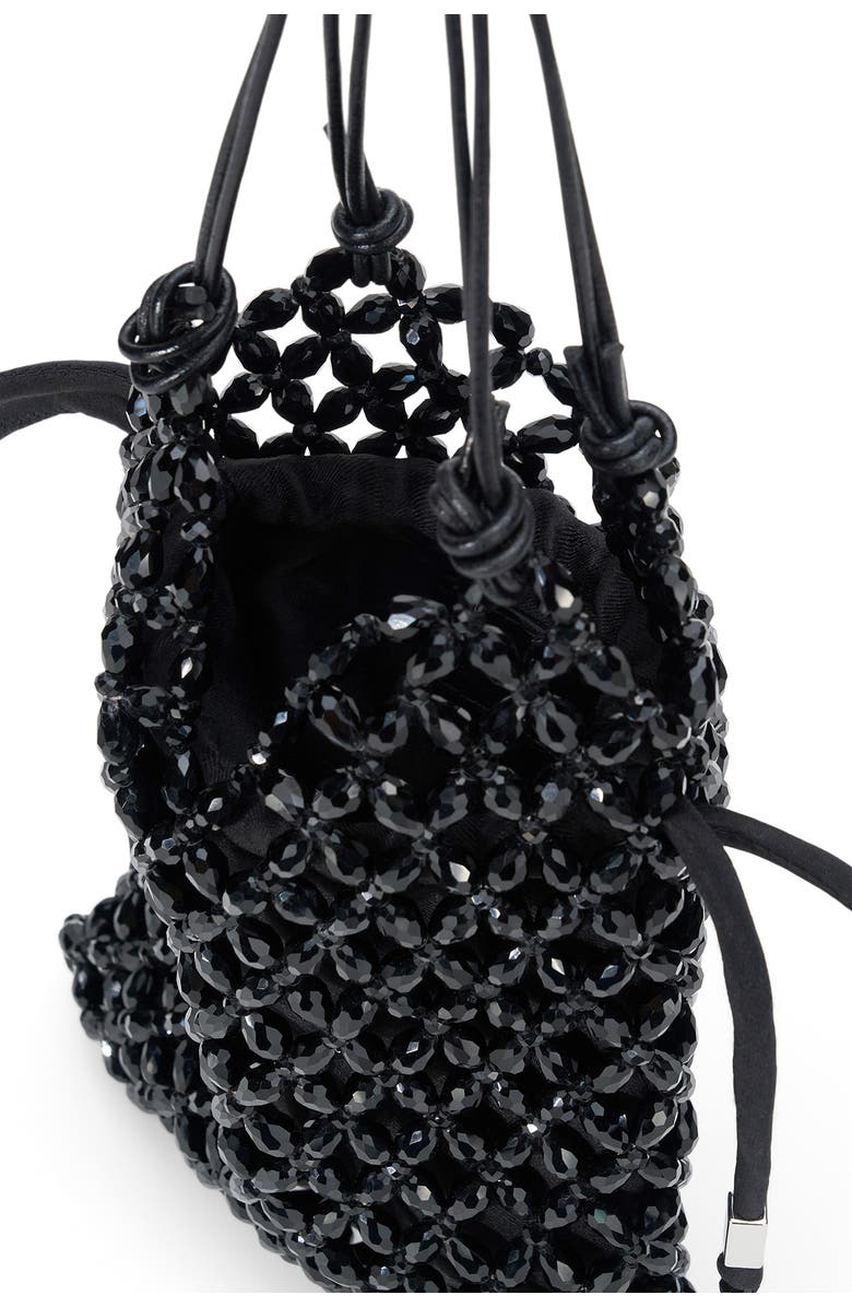 STAUD Karla Crystal Beaded Shoulder Bag, Alternate, color, Black