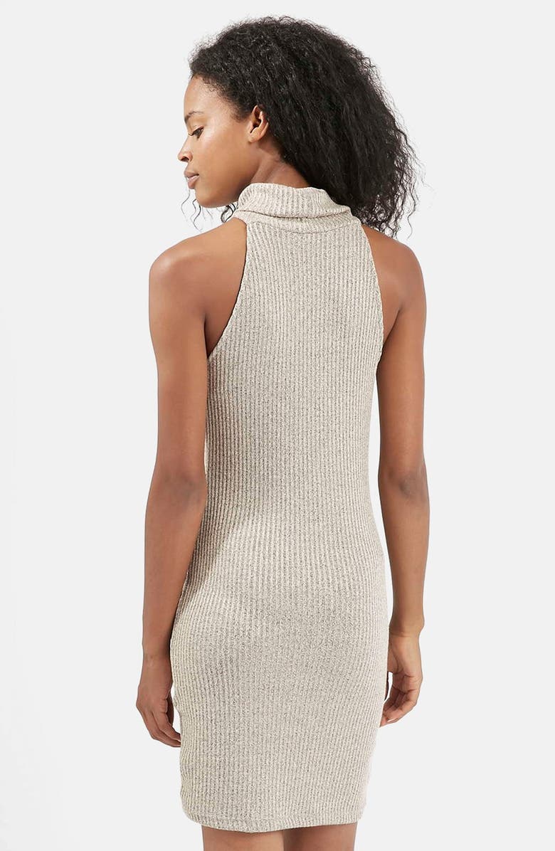 Topshop Sleeveless Turtleneck Dress, Alternate, color, 