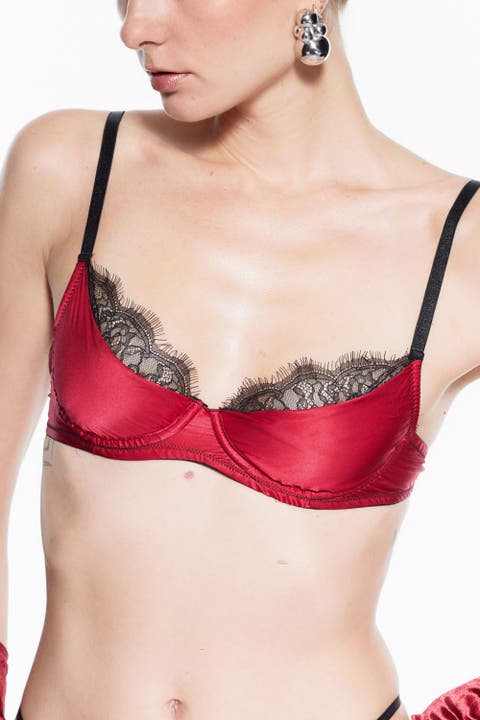 Hera Bra - Silk & Lace Underwire Balconette Bra