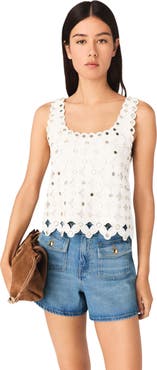 maje Mirrored crochet top