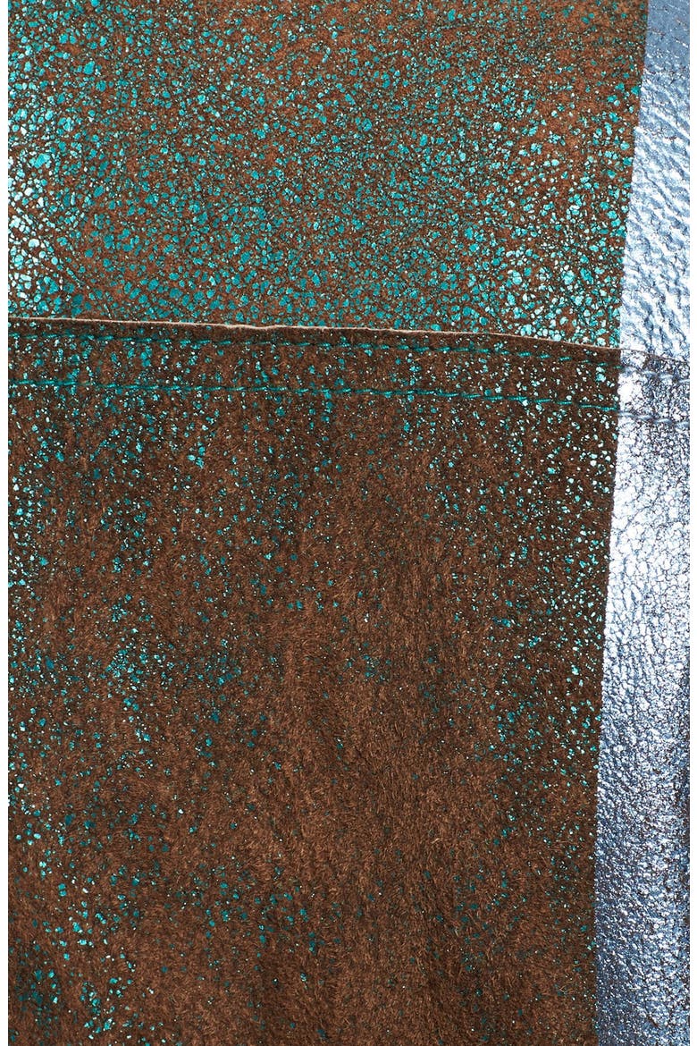 Foiled Moto Leather Vest, Alternate, color, EMERALD